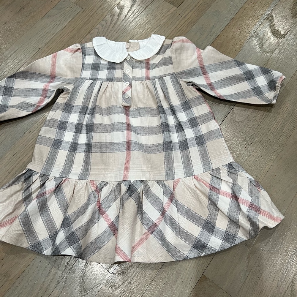 Burberry long sleeve dress with lining, size 12m
